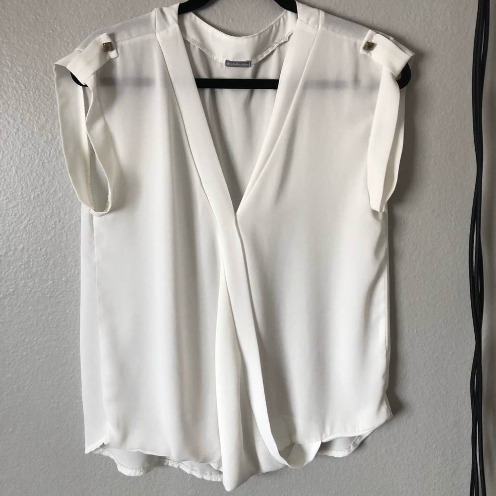 White chiffon Charlotte Russe top